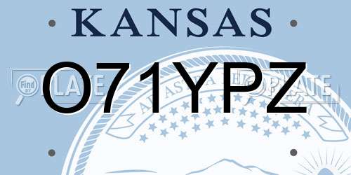 O71YPZ Kansas License Plate