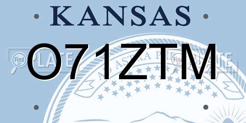 O71ZTM Kansas License Plate