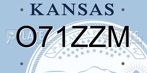 O71ZZM Kansas License Plate