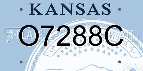 O7288C Kansas License Plate