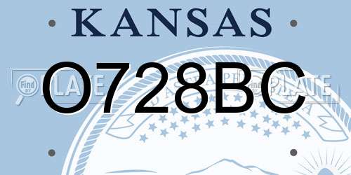 O728BC Kansas License Plate