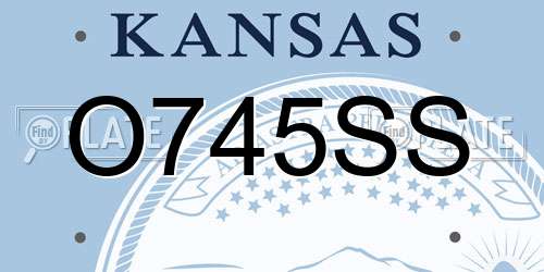 O745SS Kansas License Plate