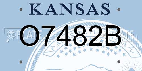 O7482B Kansas License Plate
