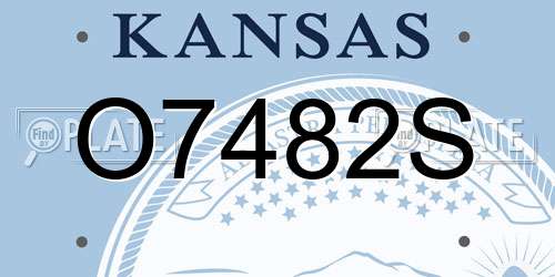 O7482S Kansas License Plate