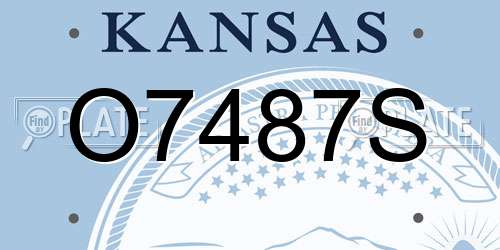 O7487S Kansas License Plate