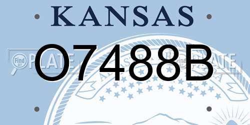 O7488B Kansas License Plate