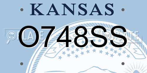 O748SS Kansas License Plate