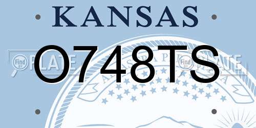 O748TS Kansas License Plate