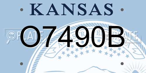 O7490B Kansas License Plate