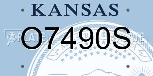 O7490S Kansas License Plate