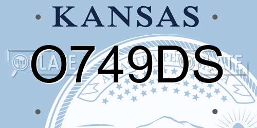 O749DS Kansas License Plate