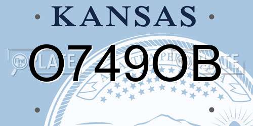 O749OB Kansas License Plate
