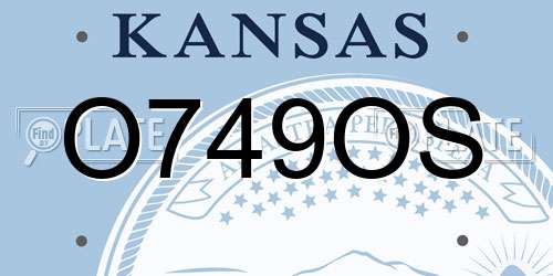 O749OS Kansas License Plate