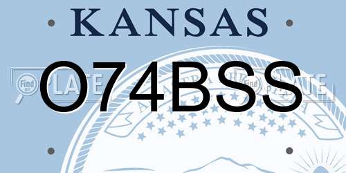 O74BSS Kansas License Plate