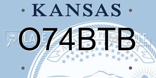 O74BTB Kansas License Plate