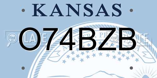 O74BZB Kansas License Plate