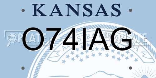 O74IAG Kansas License Plate