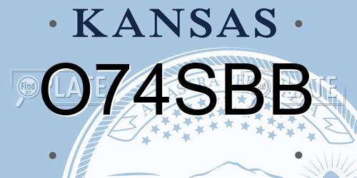 O74SBB Kansas License Plate