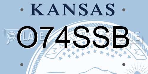 O74SSB Kansas License Plate