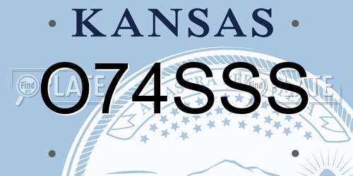 O74SSS Kansas License Plate