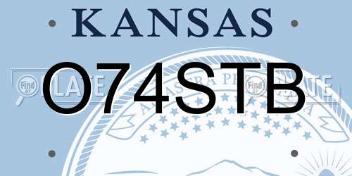 O74STB Kansas License Plate