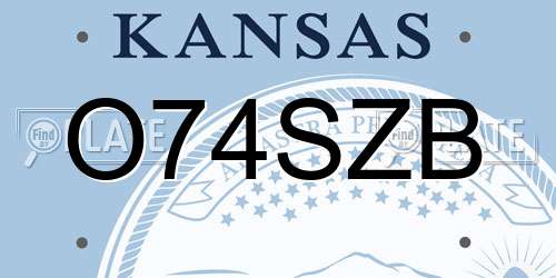 O74SZB Kansas License Plate