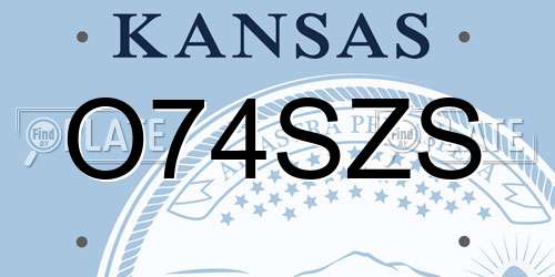 O74SZS Kansas License Plate