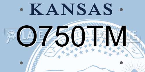 O750TM Kansas License Plate