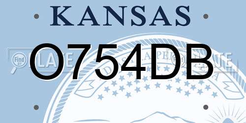 O754DB Kansas License Plate