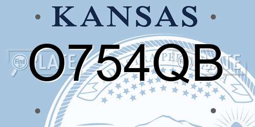 O754QB Kansas License Plate