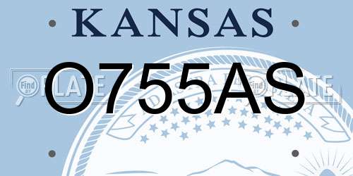 O755AS Kansas License Plate