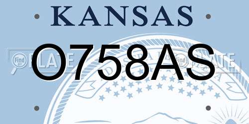 O758AS Kansas License Plate