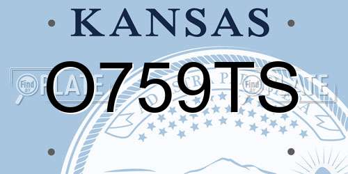 O759TS Kansas License Plate
