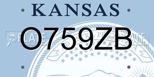 O759ZB Kansas License Plate