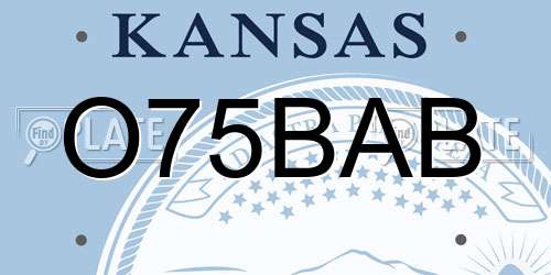 O75BAB Kansas License Plate