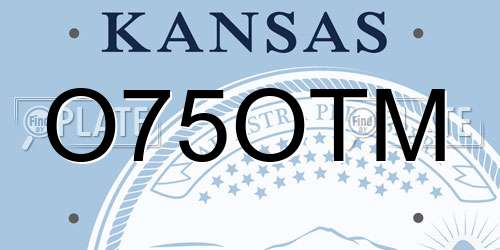 O75OTM Kansas License Plate