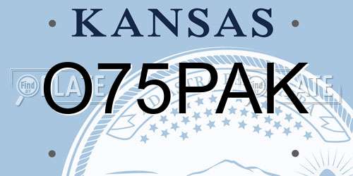 O75PAK Kansas License Plate