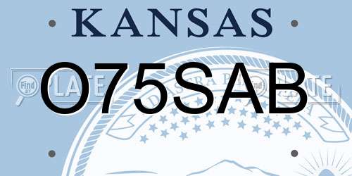 O75SAB Kansas License Plate