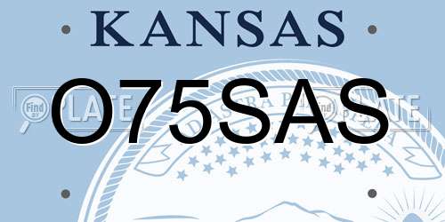 O75SAS Kansas License Plate