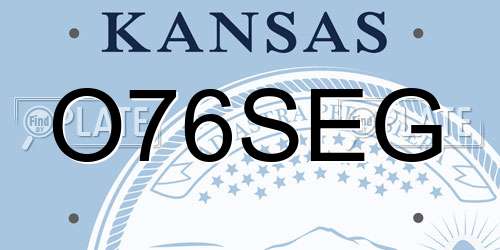O76SEG Kansas License Plate