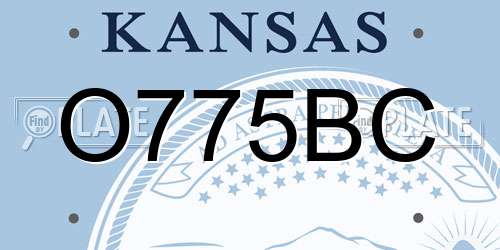 O775BC Kansas License Plate