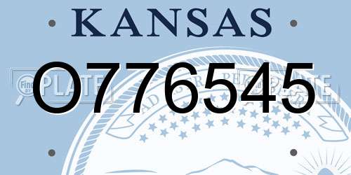 O776545 Kansas License Plate