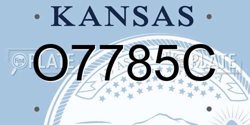 O7785C Kansas License Plate