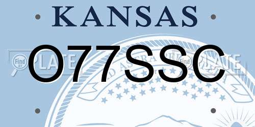 O77SSC Kansas License Plate