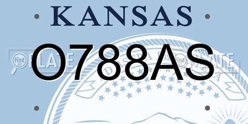 O788AS Kansas License Plate
