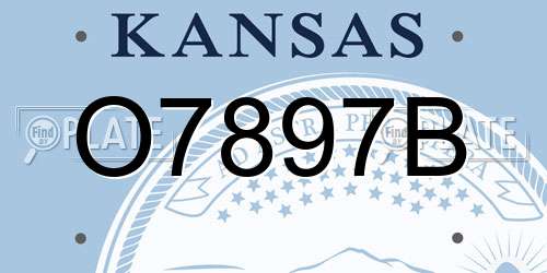 O7897B Kansas License Plate