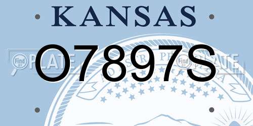 O7897S Kansas License Plate