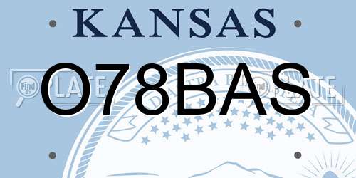 O78BAS Kansas License Plate