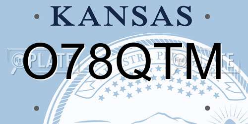 O78QTM Kansas License Plate