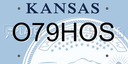O79HOS Kansas License Plate